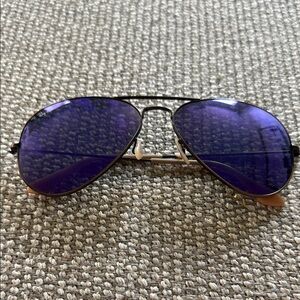 Rayban flash Stylish Aviator Sunglasses with Purple Lenses
